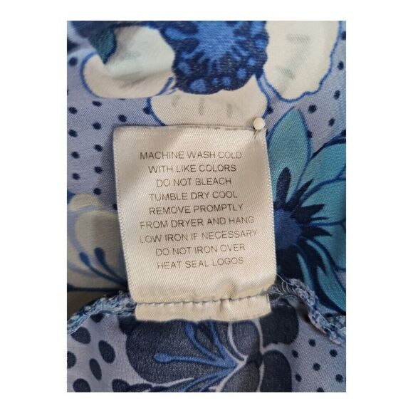 Happy Scrubs Navy Blue Floral V-neck Scrub Top Size L - Picture 8 of 8